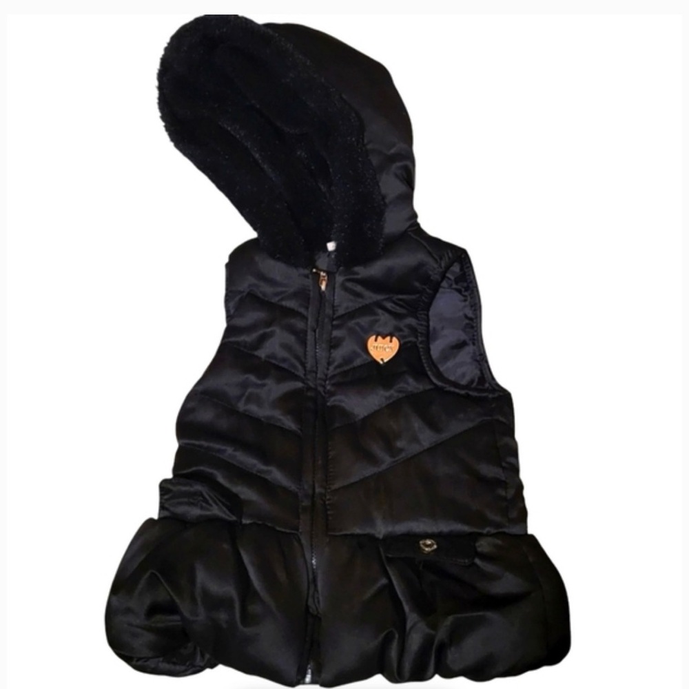 Juicy Couture Black Faux Fur Vest